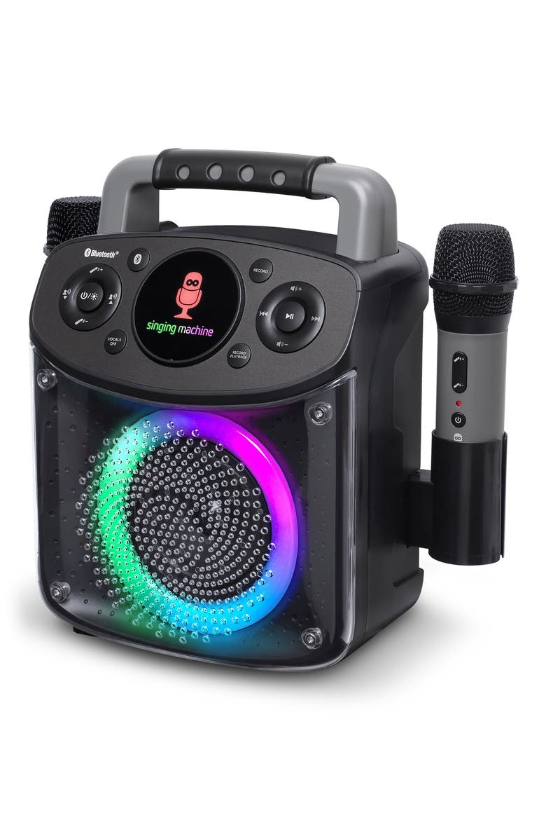 Mini Sparkle Bluetooth Karaoke Machine, Alternate, color, BLACK