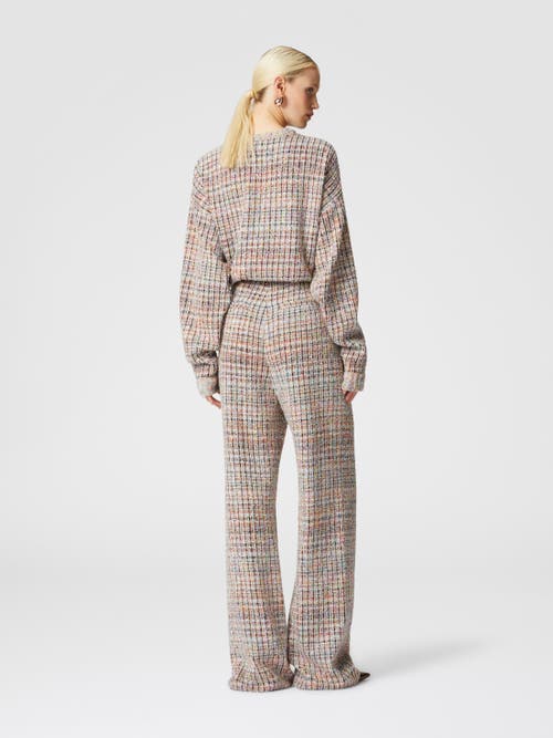Missoni Bouclé Checkered Trousers With Sequins In Multicoloured