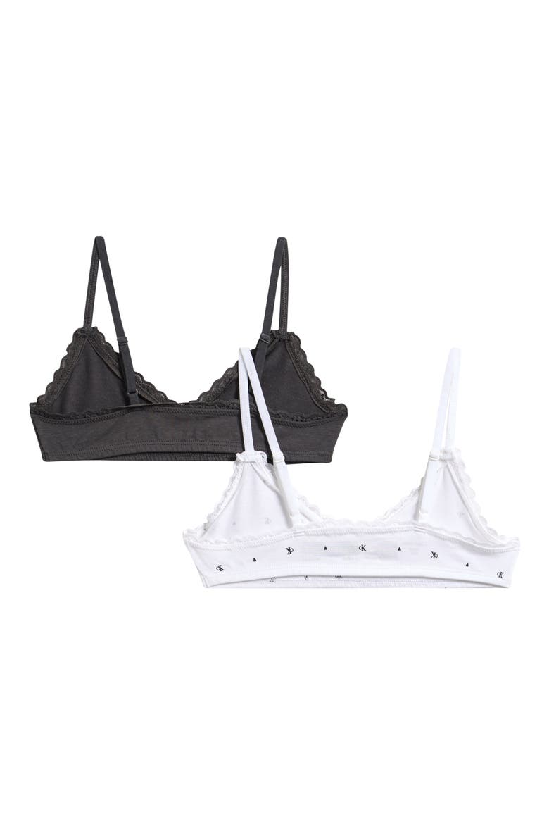 Kids' 2-Pack Lace Trim Cotton Bralettes, Alternate, color, BK TINY HEART