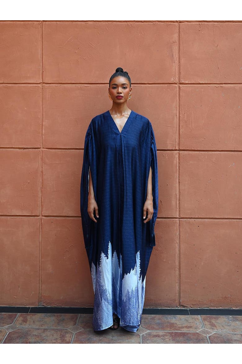 Suri Silk Caftan, Alternate, color, Blue