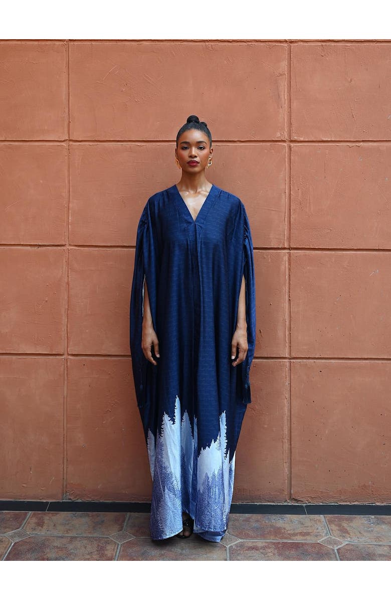 Flaunt Archive Suri Silk Caftan, Alternate, color, Blue