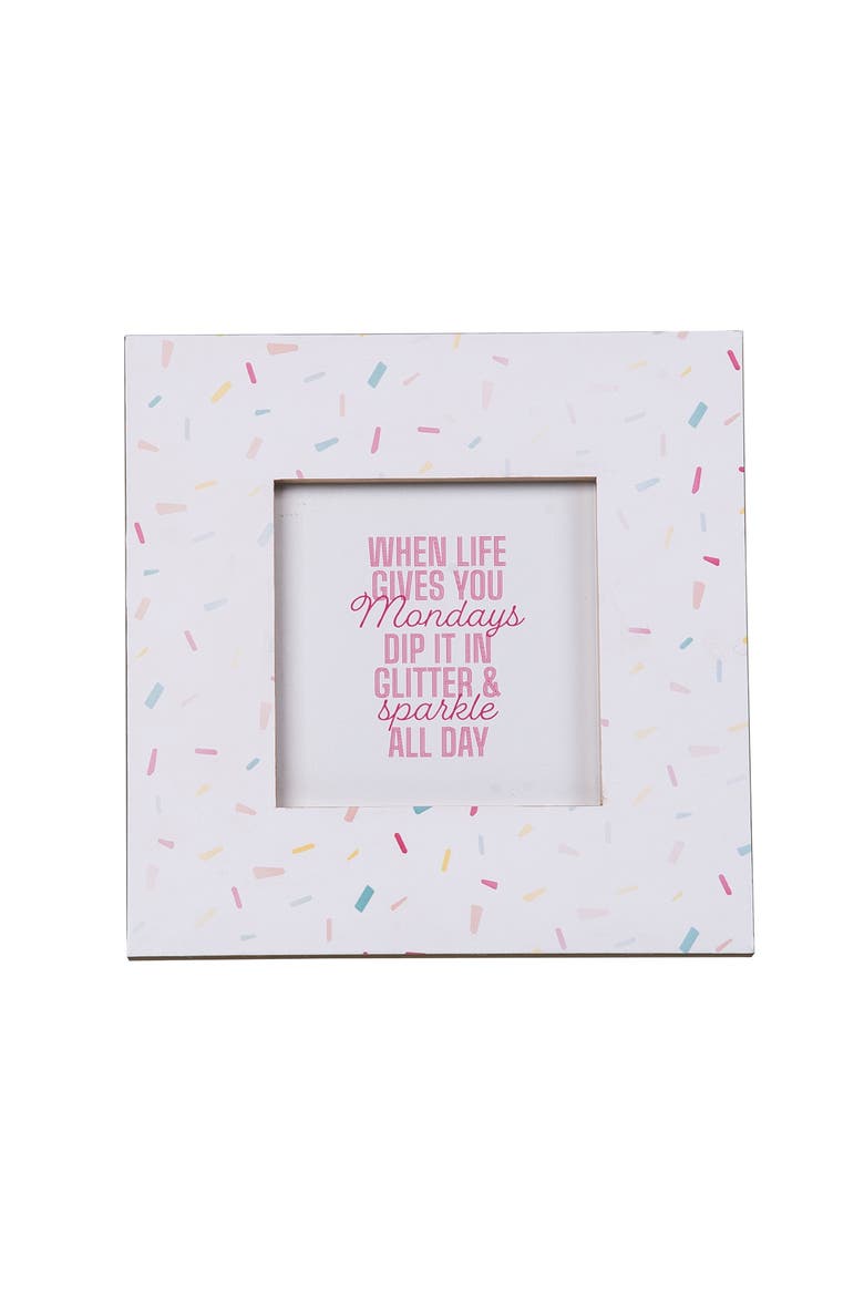 Confetti Square MDF Frame Wood White, Main, color, White