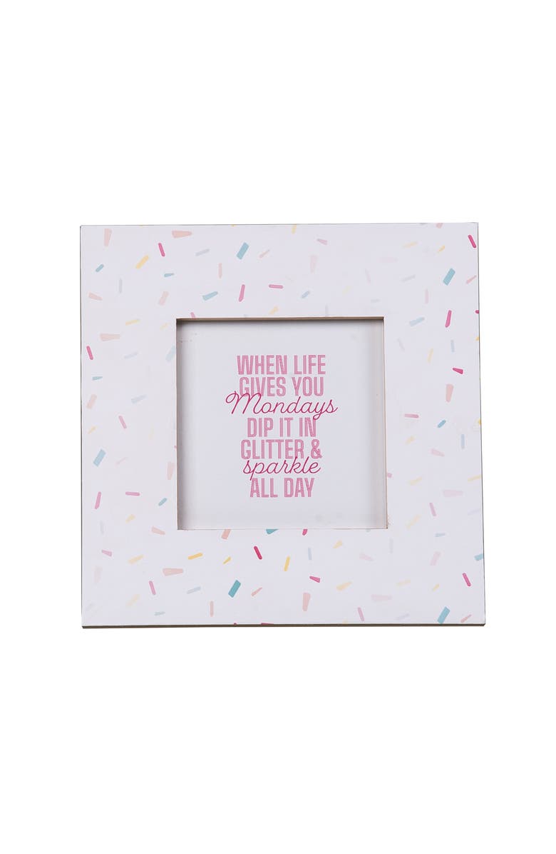 Totalee Gift Confetti Square MDF Frame Wood White, Main, color, White