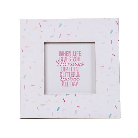 Confetti Square MDF Frame Wood White