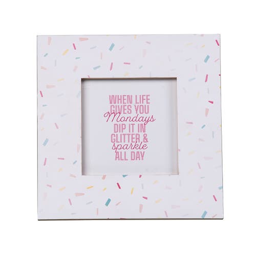 Totalee Gift Confetti Square Mdf Frame Wood White