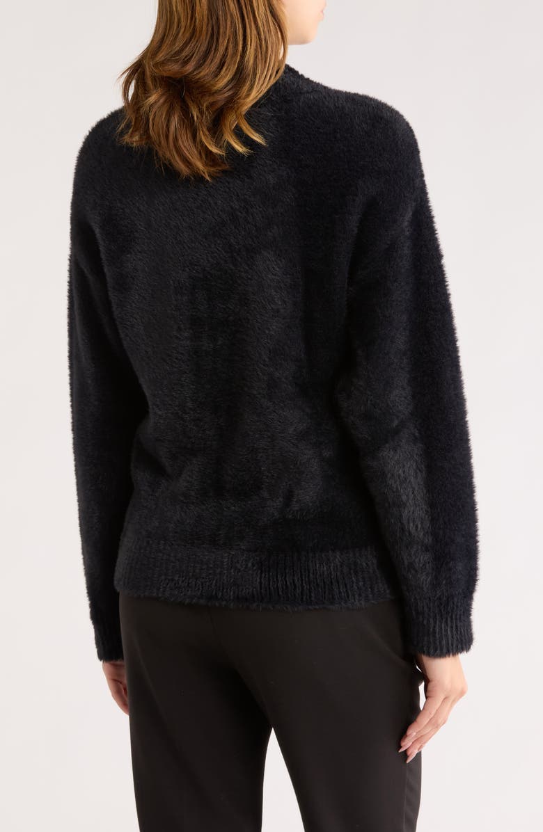 AREA STARS Freda Faux Fur Sweater, Alternate, color, Black