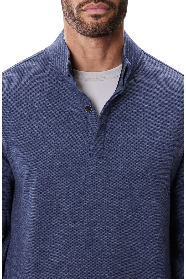 Clarence Textured Quarter Button Pullover, Alternate, color, DENIM