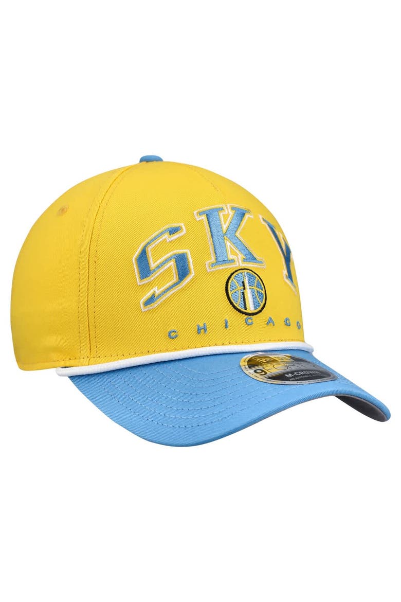 Men's New Era Yellow Chicago Sky Bold Arch COOLERA 9FORTY A-Frame M-Crown Adjustable Hat, Alternate, color, Yellow