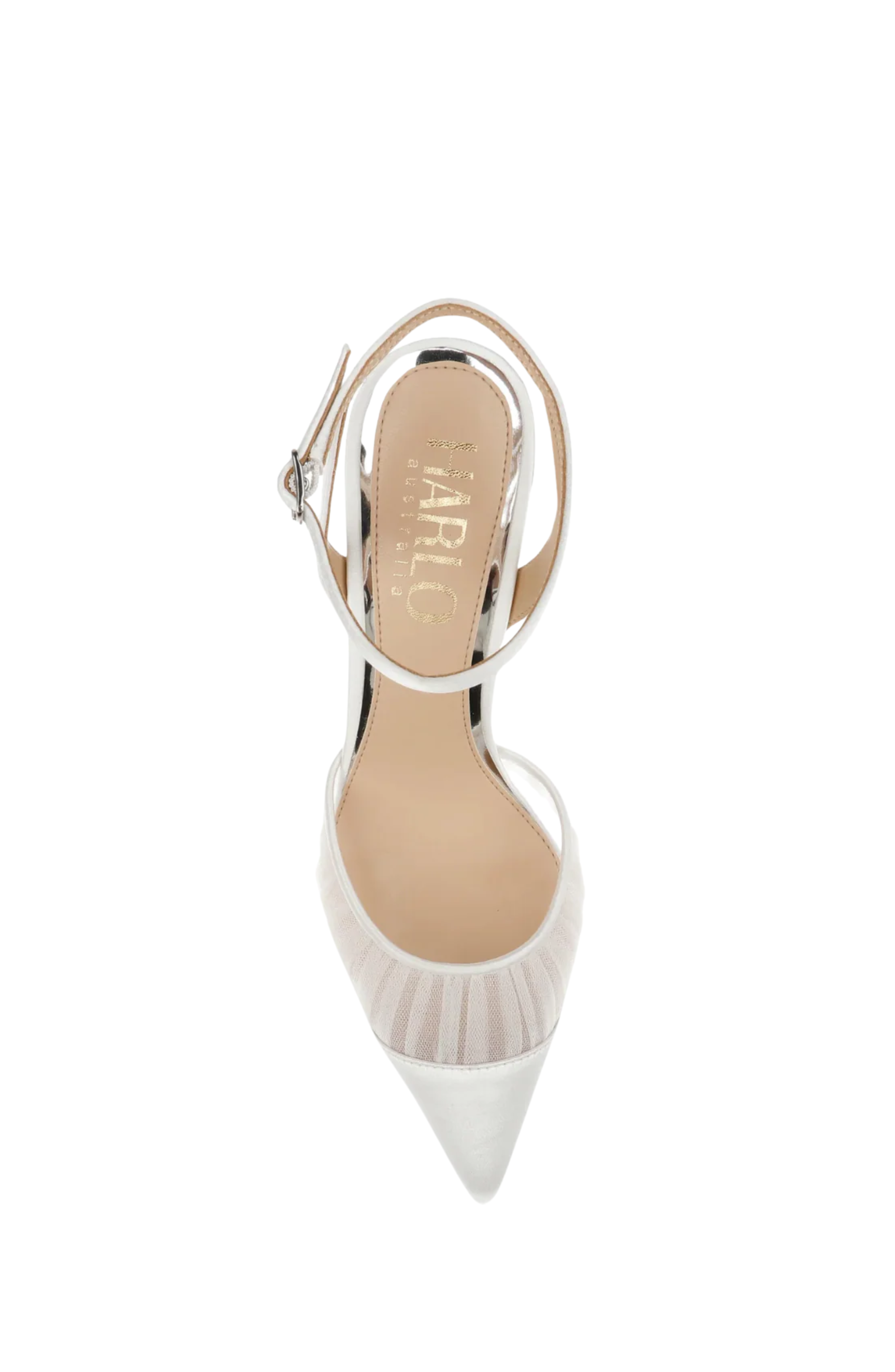 HARLO Chantelle Tulle Bridal Pointed Toe Stiletto, Alternate, color, Soft White Satin