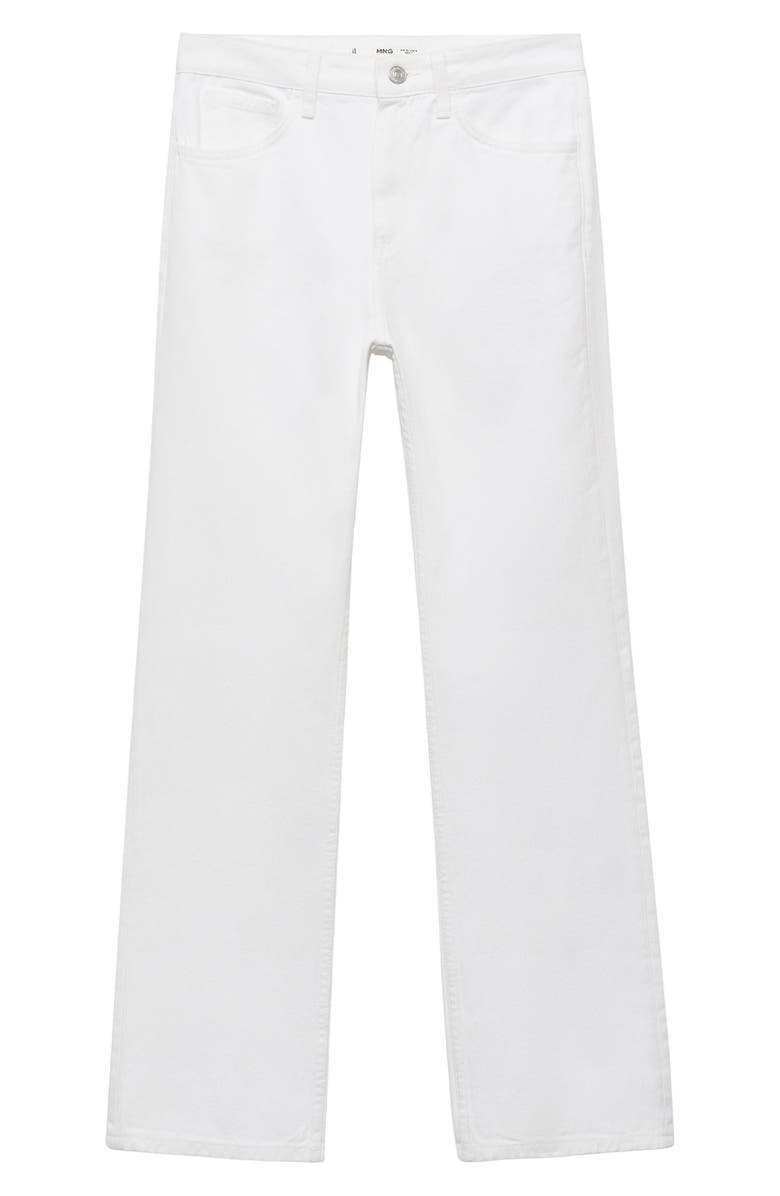 MANGO Matilda Mid Rise Straight Leg Jeans, Main, color, White