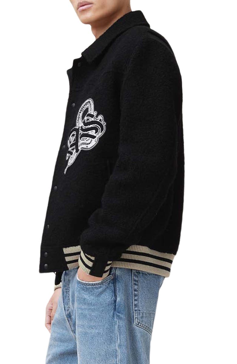 AllSaints Ambaum Wool Blend Bomber Jacket, Alternate, color, 