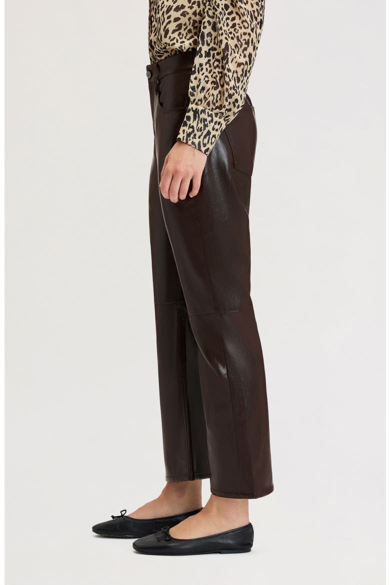Beatles Faux Leather Bootcut Pants, Alternate, color, DARK BROWN