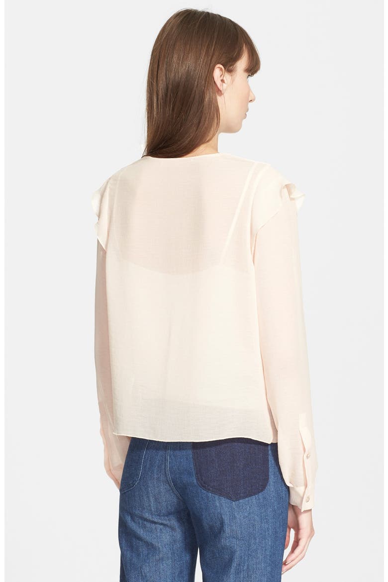 Pleated Georgette Top, Alternate, color, PINK CHAMPAGNE