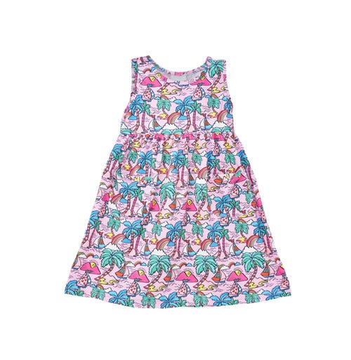 Flap Happy Girl's Playtime Upf 50+ Dahlia Sleeveless Dress With Pockets In Island Doodles