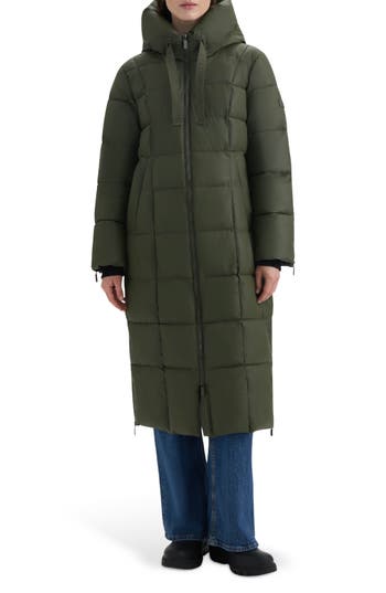 Hunter Ireland Water Repellent Faux Shearling Lined Puffer Jacket In Green