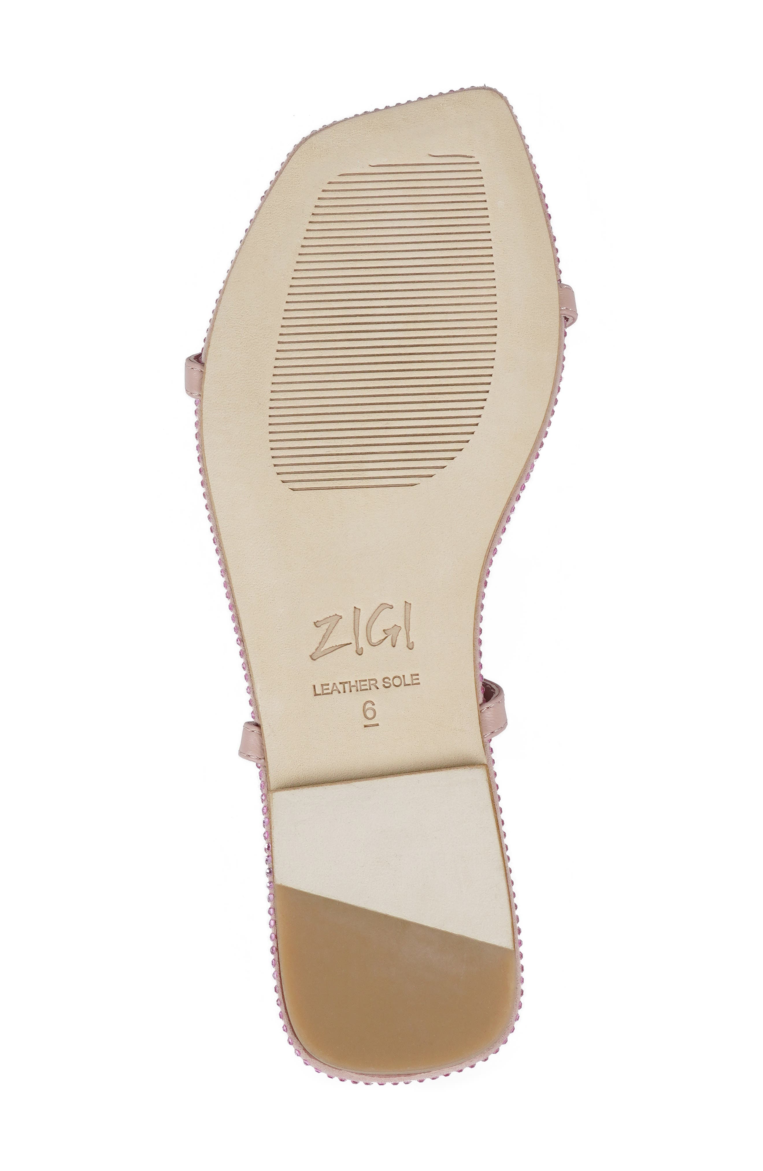 Two-Strap Sandal, Alternate, color, PINK LEATHER