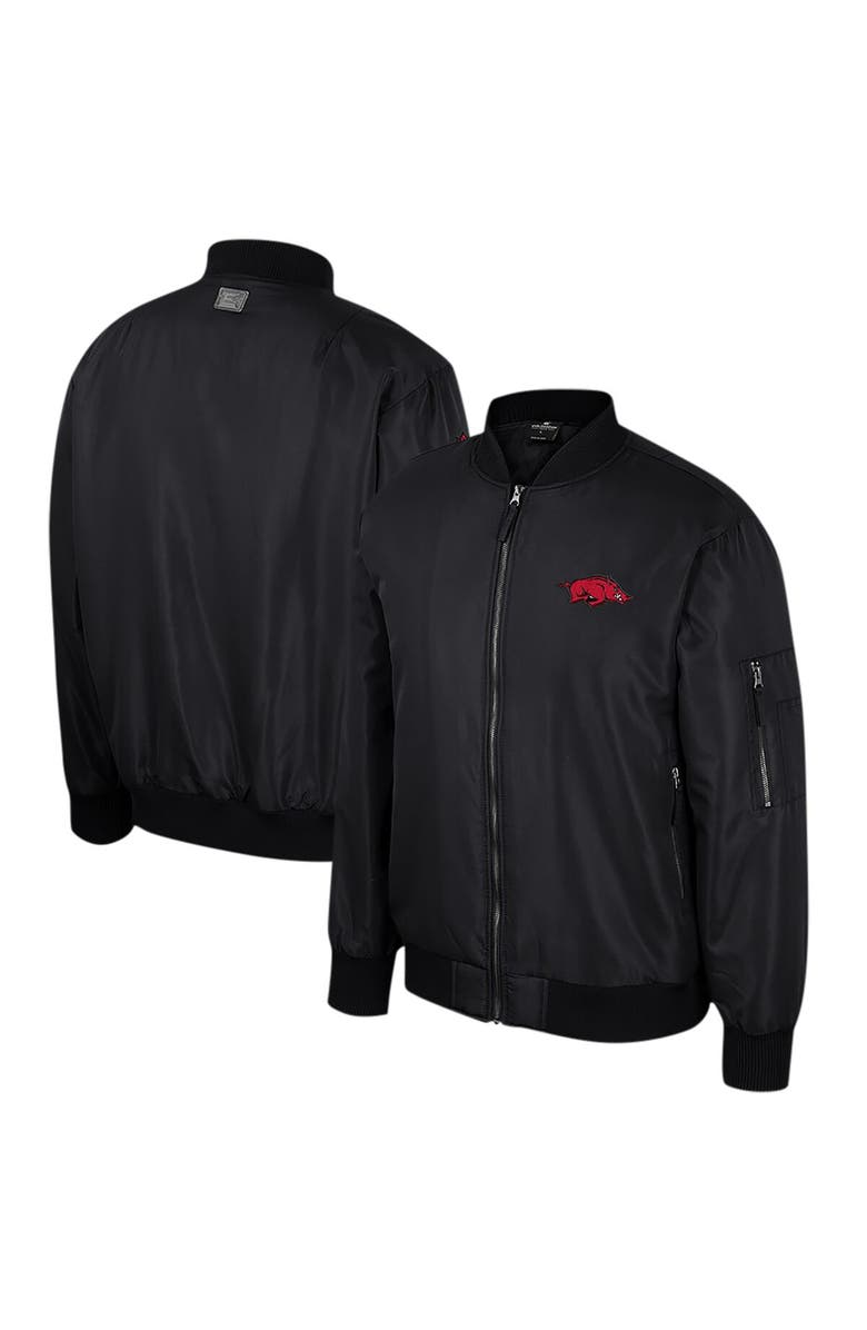 COLOSSEUM Men's Colosseum Black Arkansas Razorbacks Full-Zip Bomber Jacket, Alternate, color,