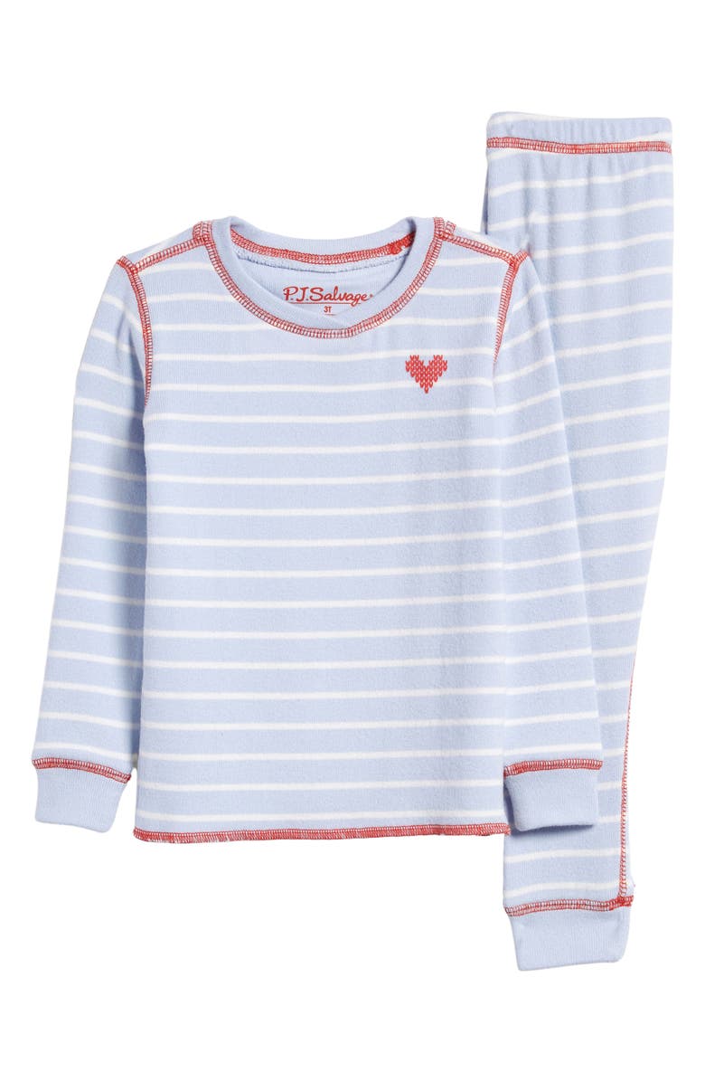 PJ Salvage Kids' Stripe Long Sleeve Fitted Pajamas, Main, color, 