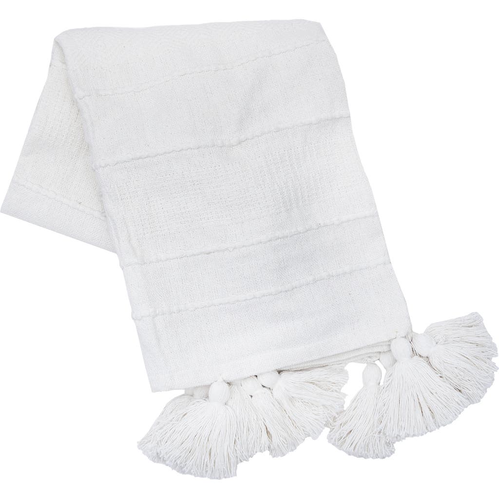 Carol & Frank Barton White Throw Blanket In White