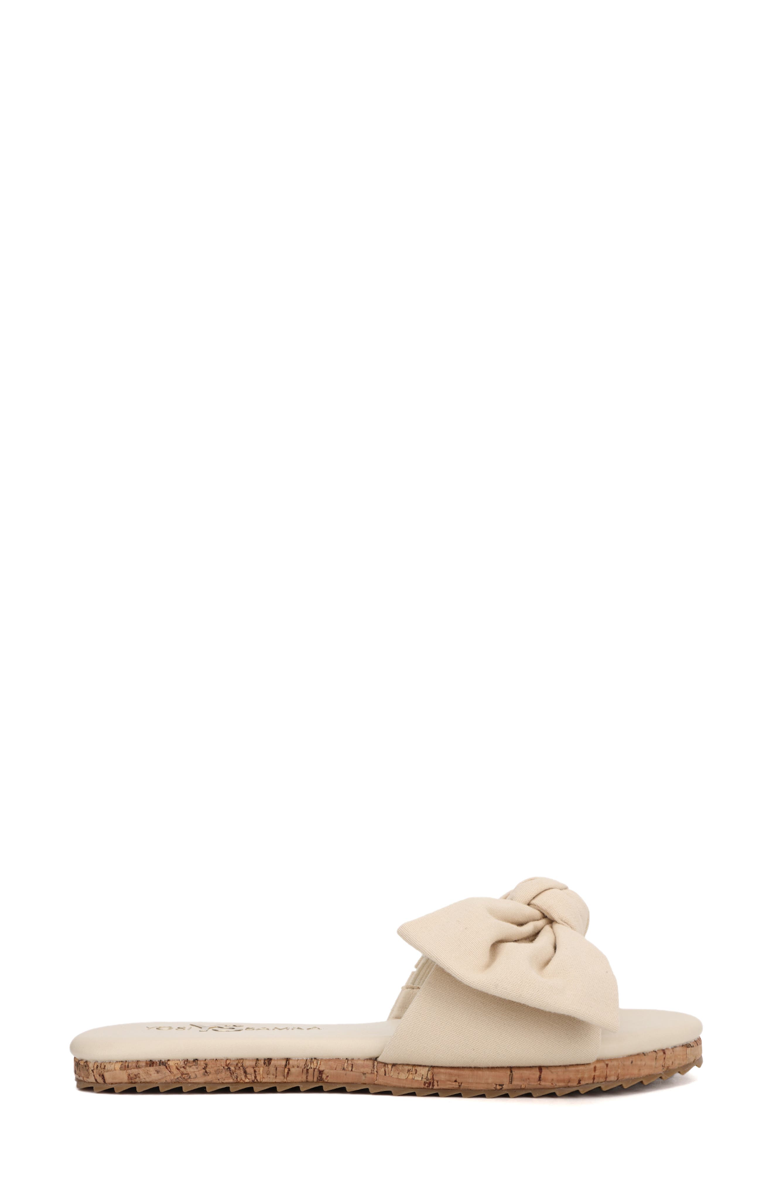 Yosi Samra Mila Bow Slide Sandal, Alternate, color, Natural