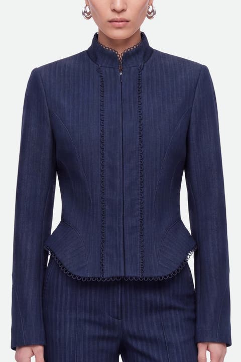 Loop Trim Peplum Jacket