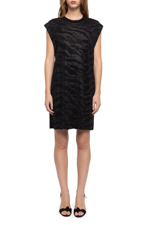 Roe Strass Zebra Sleeveless Cotton Dress