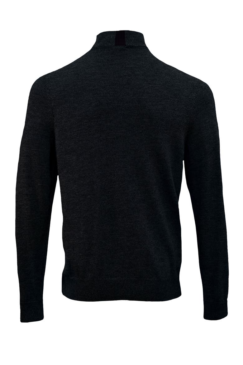 Quest Fully Fashioned Quarter-zip Merino Sweater, Alternate, color, Black Solid