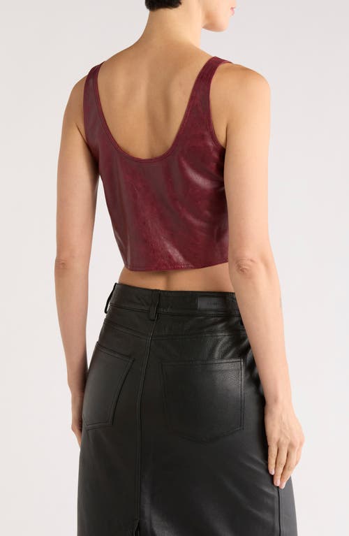 Dl1961 Cary Leather Tank Top In Burgundy