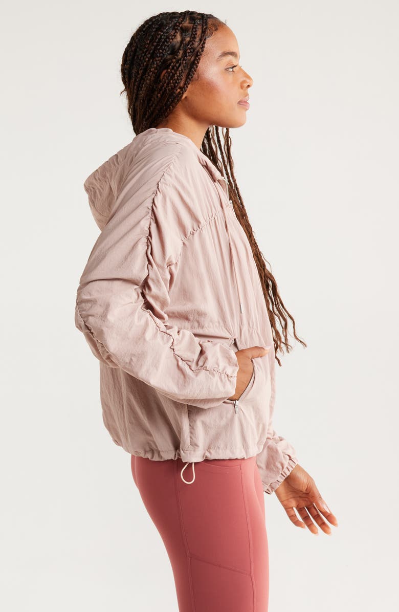 Zella Travel Lite Ruched Jacket, Alternate, color, Pink Fawn