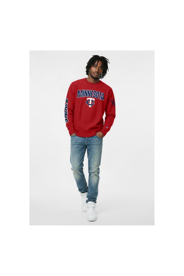 Men's Champion  Red Minnesota Twins Reverse Weave Chenille Sweatshirt, Main, color, Red