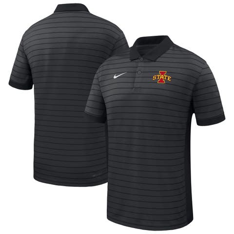 Men's Nike Black Iowa State Cyclones 2025 Early Season Coaches Sideline Victory Stripe Performance Polo