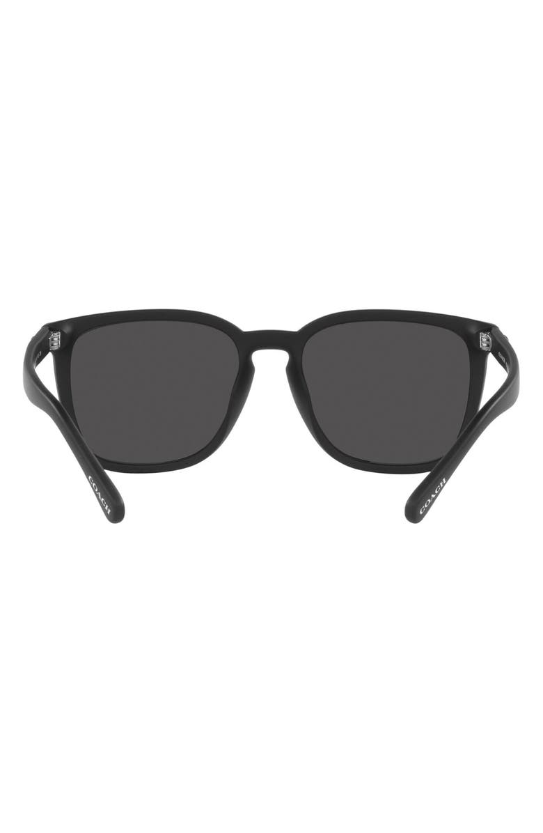 COACH 56mm Square Sunglasses, Alternate, color, Rubber Black/ Black