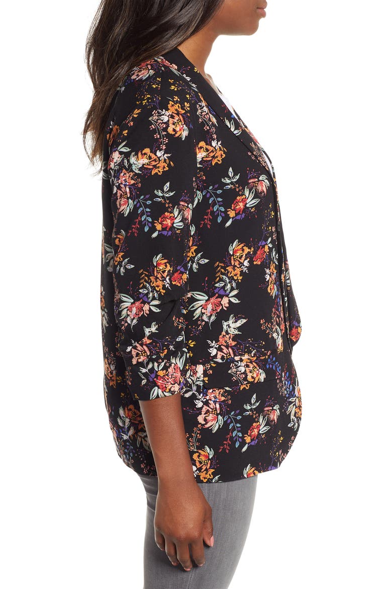 Flap Pocket Blazer, Alternate, color, BLACK MULTI