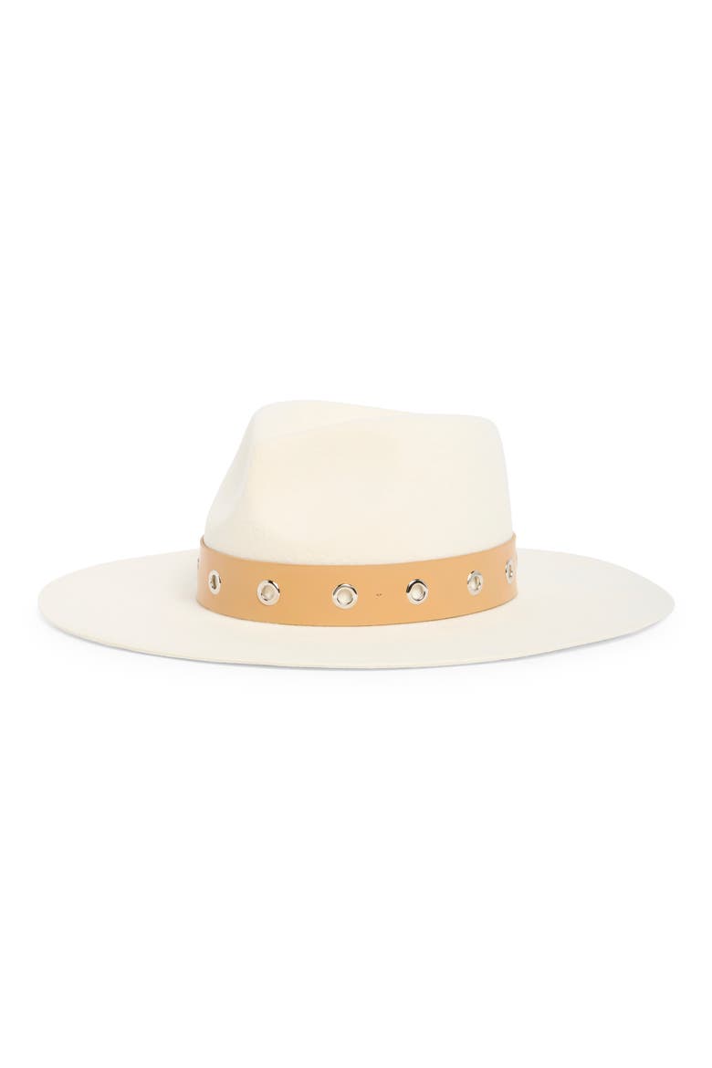 Wide Brim Wool Felt Adjustable Panama Hat, Main, color, IVORY