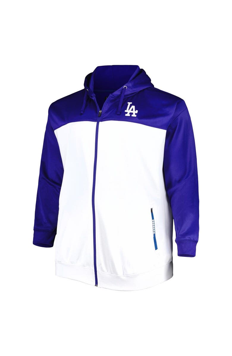 PROFILE Men's Royal/White Los Angeles Dodgers Big & Tall Yoke Full-Zip Hoodie, Alternate, color, Royal