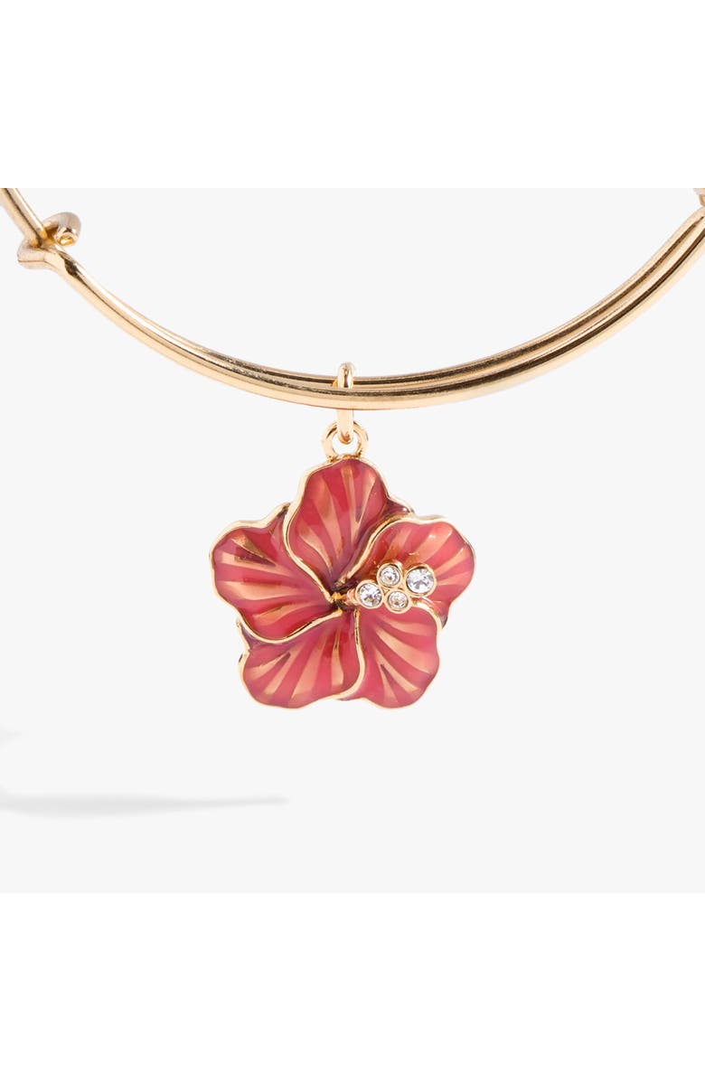 Alex and Ani Hibiscus Charm Bangle, Alternate, color, Gold
