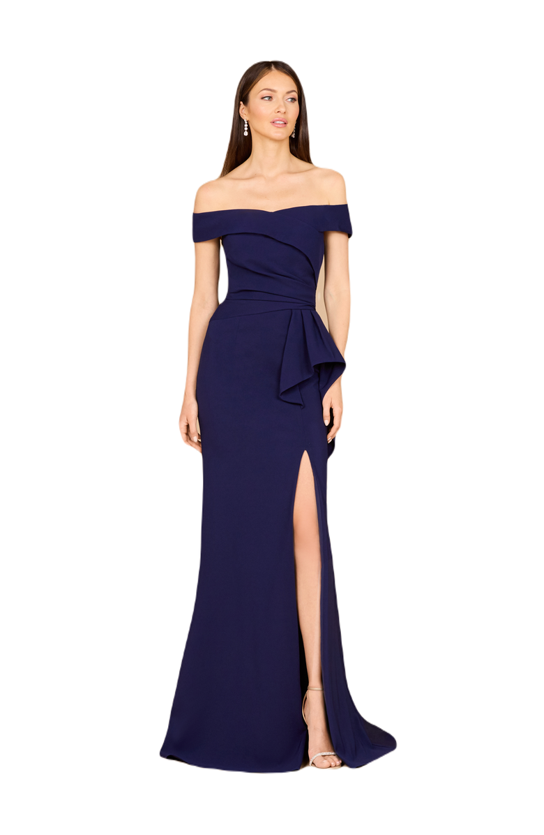 LARA New York Off Shoulder Knit Jersey Dress with Slit, Main, color, 