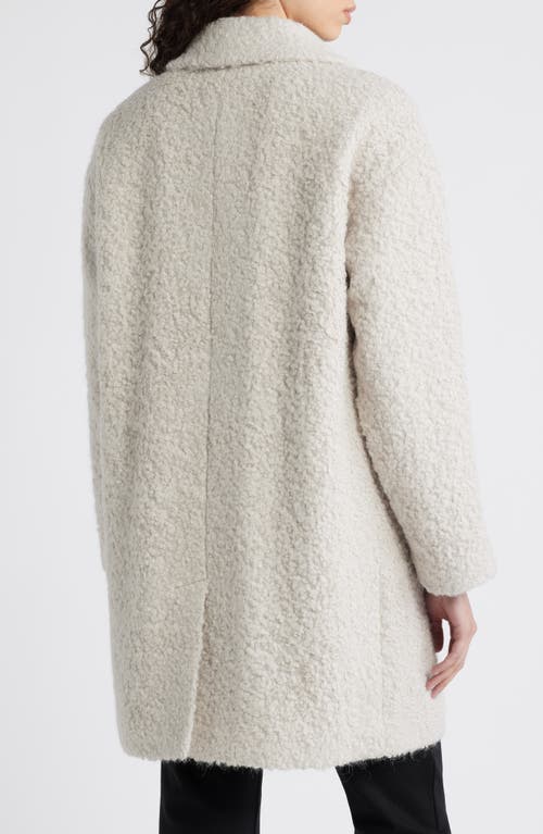 Eileen Fisher Shawl-collar Curly Alpaca Coat In Neutral