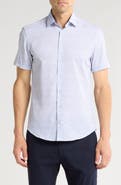 SOUL OF LONDON Short Sleeve Stretch Button-Up Sport Shirt