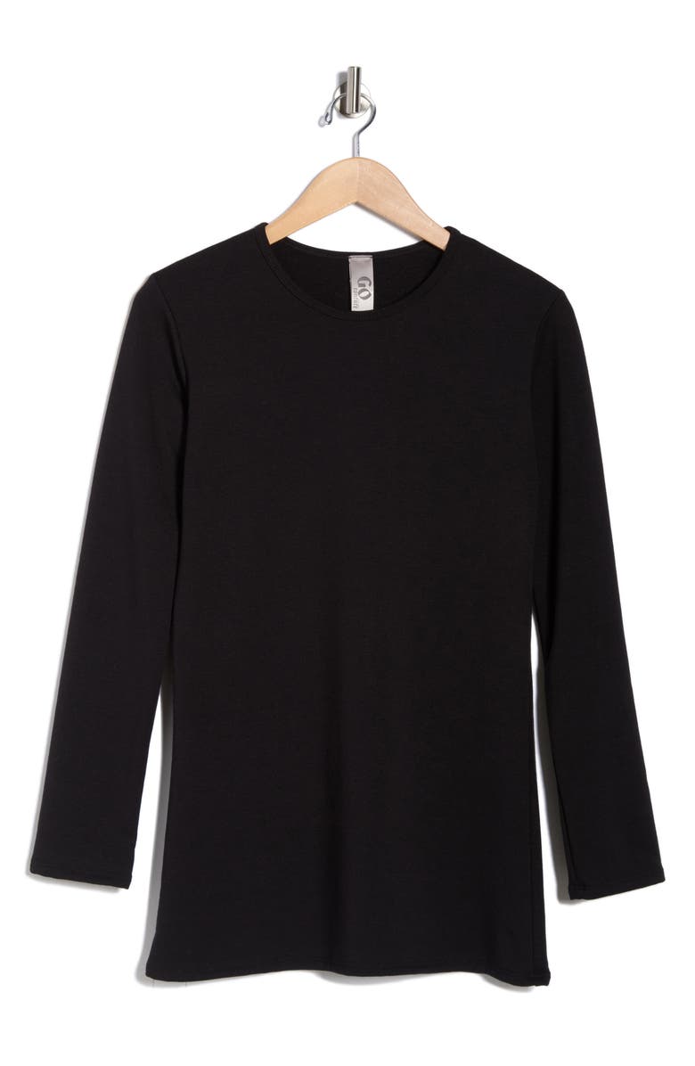 GO COUTURE Long Sleeve T-Shirt, Alternate, color, Black Interlock
