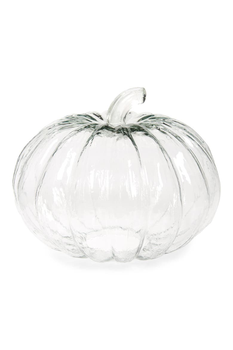 Decorative Small Glass Pumpkin, Main, color, CLEAR GLASS
