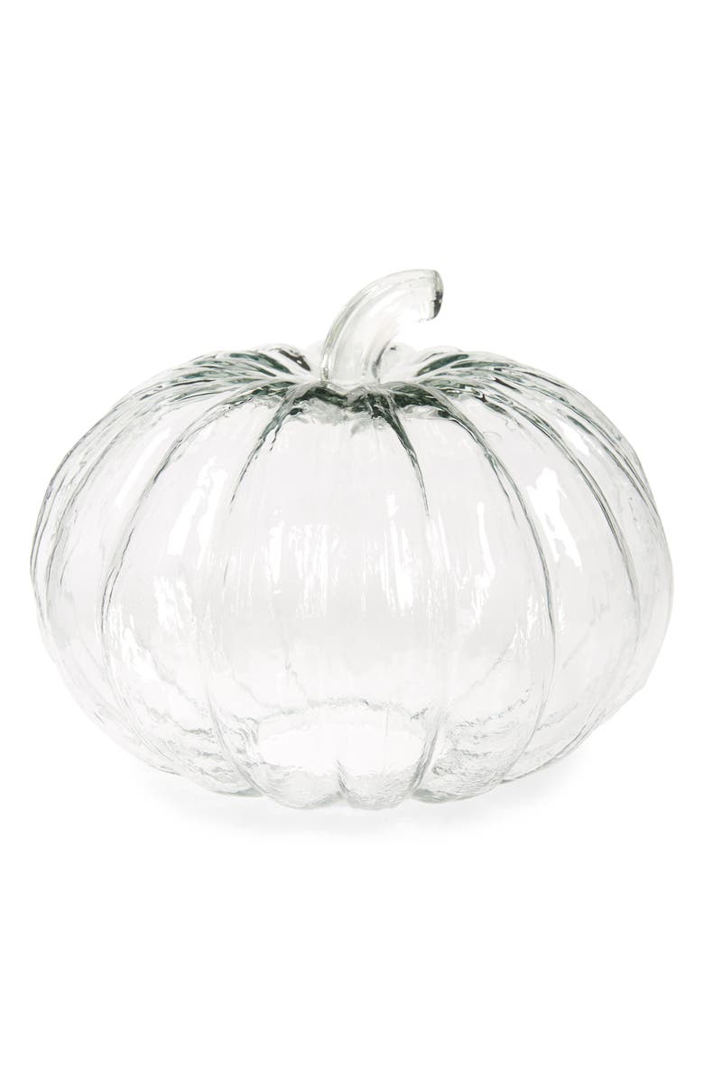Rachel Parcell Decorative Small Glass Pumpkin, Main, color,