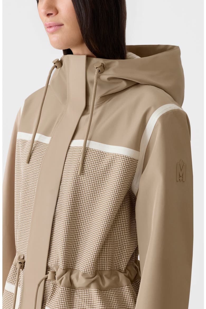 Jana-HT Houndstooth 3-Layer Tech Raincoat, Alternate, color, LIGHT CAMEL-CREAM
