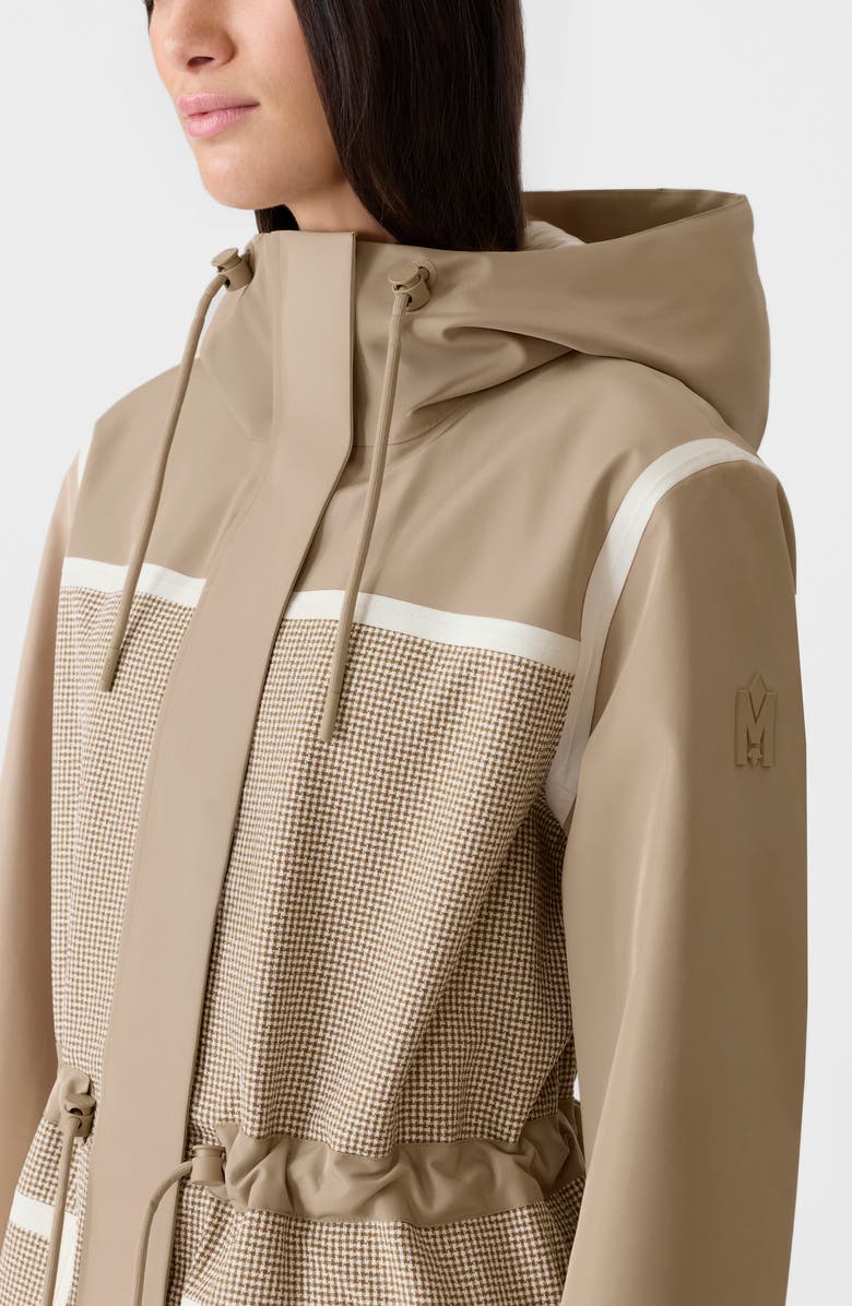 Mackage Jana-HT Houndstooth 3-Layer Tech Raincoat, Alternate, color, Light Camel-Cream