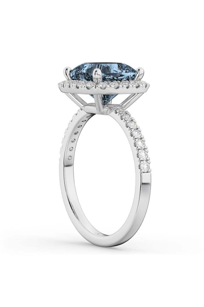Cushion Cut Halo Gray Spinel & Diamond Engagement Ring 14k, Alternate, color, 3.11ct/White Gold