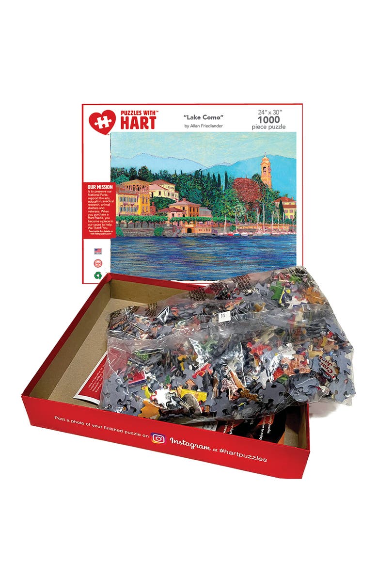 Hart Puzzles Lake Como by Allan Friedlander, 24 x 30 Inch 1000 Piece Puzzle, Alternate, color, Multicolored