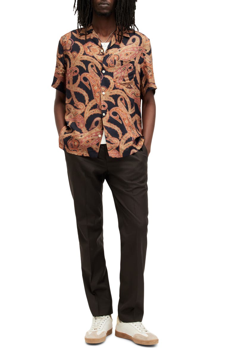 AllSaints Morganza Paisley Camp Shirt, Alternate, color, 