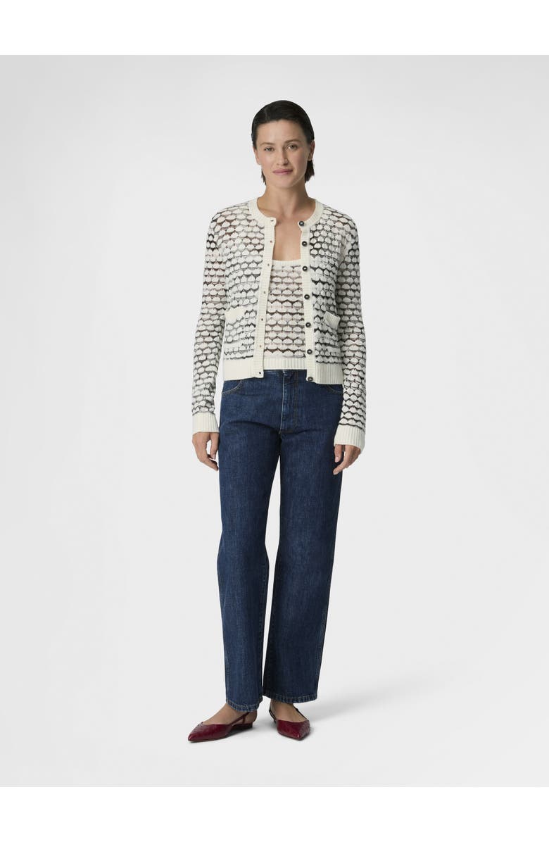 Missoni Cashmere And Viscose Cardigan With Contrast Trim, Alternate, color, Green& Brown