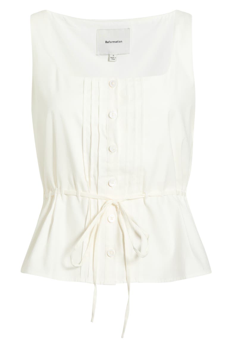 Elowen Poplin Top, Alternate, color, WHITE