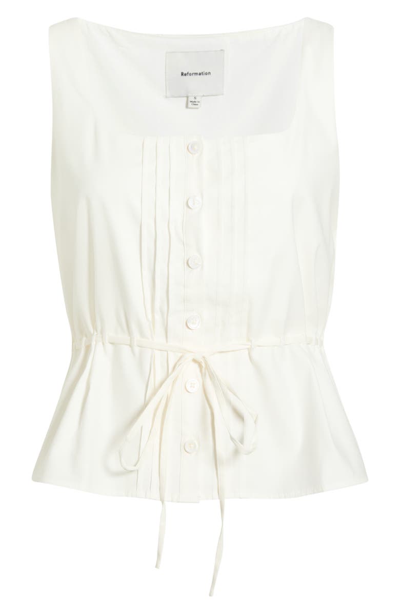 Reformation Elowen Poplin Top, Main, color, White